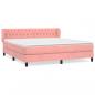 Preview: Boxspringbett mit Matratze Rosa 160x200 cm Samt