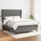 Preview: ARDEBO.de - Boxspringbett mit Matratze Dunkelgrau 140x190 cm Stoff