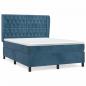 Preview: Boxspringbett mit Matratze Dunkelblau 140x200 cm Samt