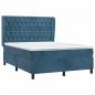 Preview: Boxspringbett mit Matratze Dunkelblau 140x190 cm Samt