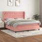 Preview: ARDEBO.de - Boxspringbett mit Matratze Rosa 160x200 cm Samt