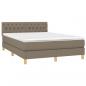 Preview: Boxspringbett mit Matratze & LED Taupe 140x200 cm Stoff