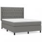 Preview: Boxspringbett mit Matratze Dunkelgrau 140x190 cm Stoff