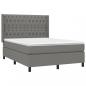 Preview: Boxspringbett mit Matratze Dunkelgrau 140x190 cm Stoff