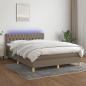 Preview: ARDEBO.de - Boxspringbett mit Matratze & LED Taupe 140x190 cm Stoff