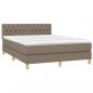 Preview: Boxspringbett mit Matratze & LED Taupe 140x190 cm Stoff