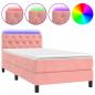 Preview: Boxspringbett mit Matratze & LED Rosa 80x200 cm Samt