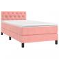 Preview: Boxspringbett mit Matratze & LED Rosa 80x200 cm Samt