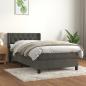 Preview: ARDEBO.de - Boxspringbett mit Matratze Dunkelgrau 80x200 cm Samt