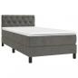 Preview: Boxspringbett mit Matratze & LED Dunkelgrau 80x200 cm Samt