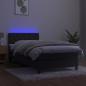 Preview: Boxspringbett mit Matratze & LED Dunkelgrau 80x200 cm Samt