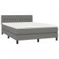 Preview: Boxspringbett mit Matratze & LED Dunkelgrau 140x190 cm Stoff