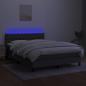 Preview: Boxspringbett mit Matratze & LED Dunkelgrau 140x190 cm Stoff