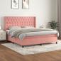 Preview: ARDEBO.de - Boxspringbett mit Matratze Rosa 160x200 cm Samt