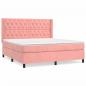 Preview: Boxspringbett mit Matratze Rosa 160x200 cm Samt