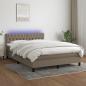 Preview: ARDEBO.de - Boxspringbett mit Matratze & LED Taupe 140x200 cm Stoff