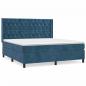 Preview: Boxspringbett mit Matratze Dunkelblau 160x200 cm Samt