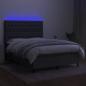 Preview: Boxspringbett mit Matratze & LED Dunkelgrau 140x200 cm Stoff