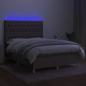 Preview: Boxspringbett mit Matratze & LED Taupe 140x200 cm Stoff