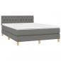 Preview: Boxspringbett mit Matratze & LED Dunkelgrau 140x190 cm Stoff