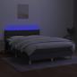 Preview: Boxspringbett mit Matratze & LED Dunkelgrau 140x190 cm Stoff