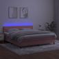 Preview: Boxspringbett mit Matratze & LED Rosa 160x200 cm Samt