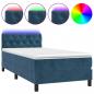 Preview: Boxspringbett mit Matratze & LED Dunkelblau 80x200 cm Samt