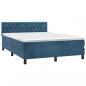 Preview: Boxspringbett mit Matratze & LED Dunkelblau 140x200 cm Samt