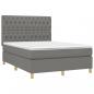 Preview: Boxspringbett mit Matratze & LED Dunkelgrau 140x190 cm Stoff