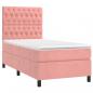 Preview: Boxspringbett mit Matratze & LED Rosa 80x200 cm Samt