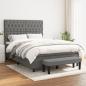 Preview: ARDEBO.de - Boxspringbett mit Matratze Dunkelgrau 140x190 cm Stoff