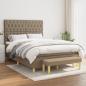 Preview: ARDEBO.de - Boxspringbett mit Matratze Taupe 140x200 cm Stoff