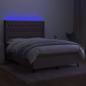 Preview: Boxspringbett mit Matratze & LED Taupe 140x190 cm Stoff