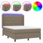 Preview: Boxspringbett mit Matratze & LED Taupe 140x200 cm Stoff