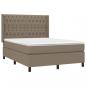 Preview: Boxspringbett mit Matratze & LED Taupe 140x200 cm Stoff