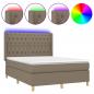 Preview: Boxspringbett mit Matratze & LED Taupe 140x200 cm Stoff