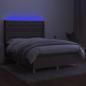 Preview: Boxspringbett mit Matratze & LED Taupe 140x200 cm Stoff