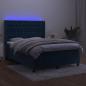 Preview: Boxspringbett mit Matratze & LED Dunkelblau 140x190 cm Samt