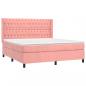 Preview: Boxspringbett mit Matratze & LED Rosa 160x200 cm Samt 