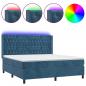 Preview: Boxspringbett mit Matratze & LED Dunkelblau 160x200 cm Samt