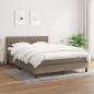 Preview: ARDEBO.de - Boxspringbett mit Matratze Taupe 140x190 cm Stoff