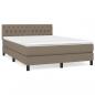 Preview: Boxspringbett mit Matratze Taupe 140x190 cm Stoff