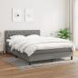 Preview: ARDEBO.de - Boxspringbett mit Matratze Dunkelgrau 140x190 cm Stoff