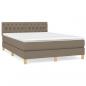 Preview: Boxspringbett mit Matratze Taupe 140x200 cm Stoff