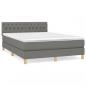 Preview: Boxspringbett mit Matratze Dunkelgrau 140x200 cm Stoff