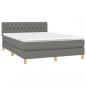 Preview: Boxspringbett mit Matratze Dunkelgrau 140x190 cm Stoff