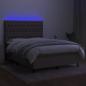 Preview: Boxspringbett mit Matratze & LED Taupe 140x190 cm Stoff