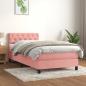 Preview: ARDEBO.de - Boxspringbett mit Matratze Rosa 80x200 cm Samt