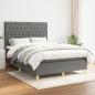 Preview: ARDEBO.de - Boxspringbett mit Matratze Dunkelgrau 140x200 cm Stoff