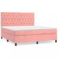 Preview: Boxspringbett mit Matratze Rosa 160x200 cm Samt